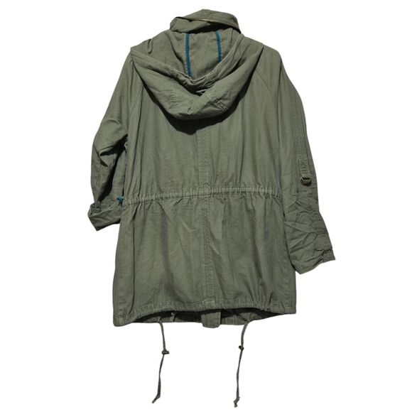 Willow and Clay Olive Green Military Style Utility Cargo Jacket with Hood - Picture 2 of 12
